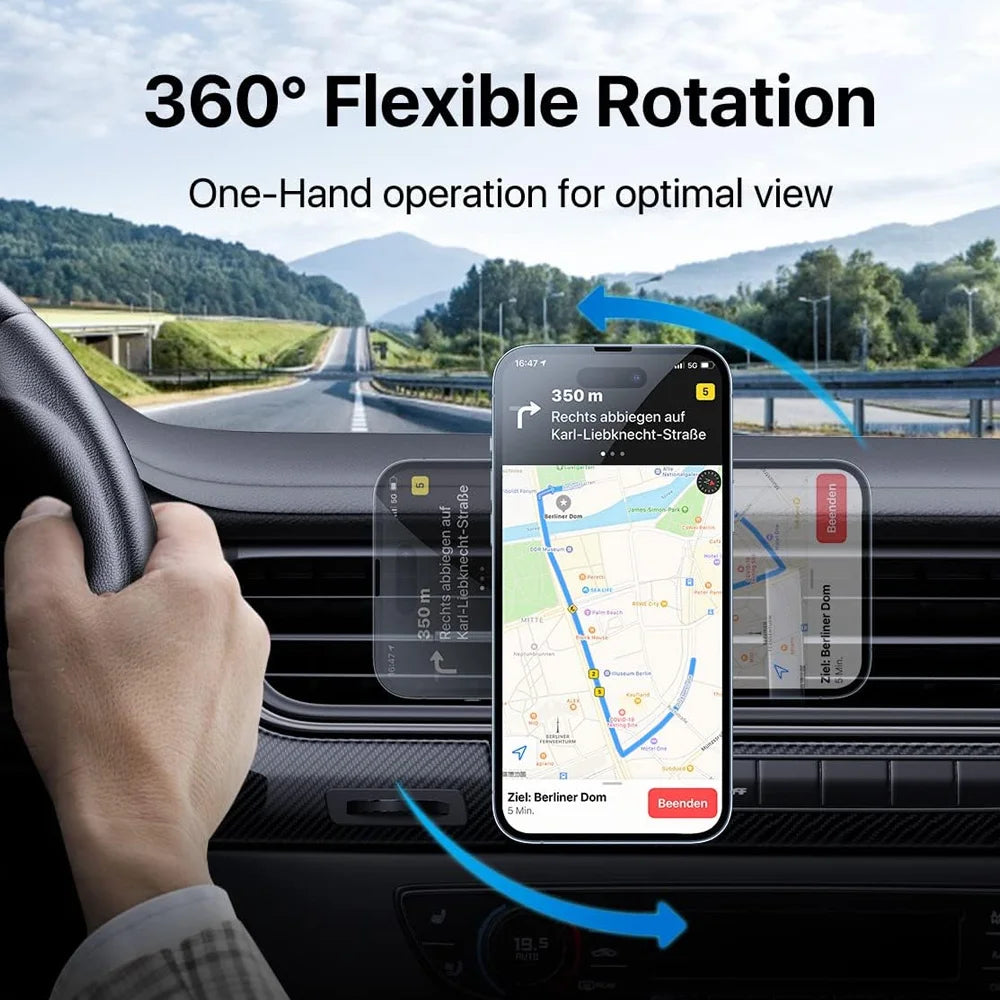 30W Magnetic Wireless Car Charger & Phone Mount — With or Without Charging Cable