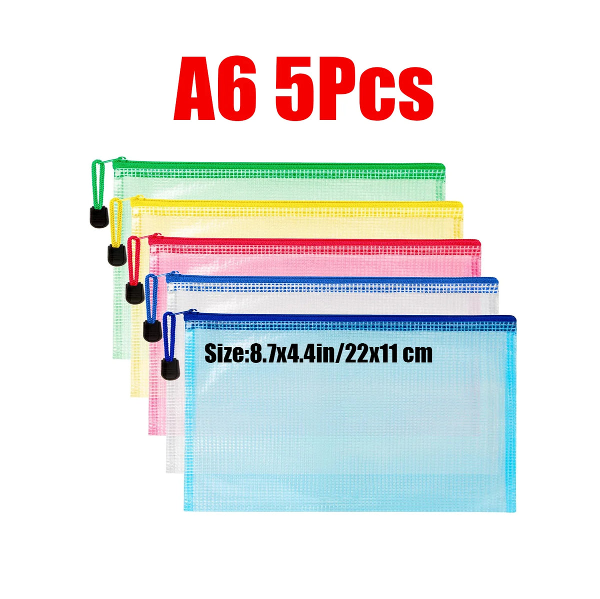 Waterproof Zipper Document Bags Clear Plastic File Folders A3 A4 A5 A6 B4 B5