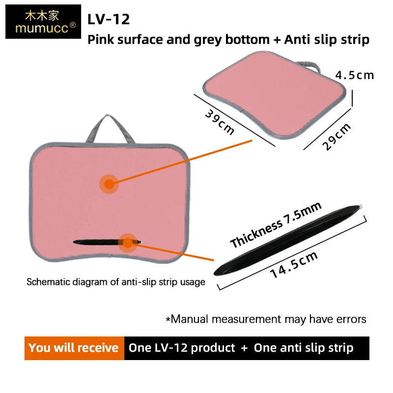 Laptop Lap Desk with Cushion — Foam-Filled Pillow Stand & Mouse Pad