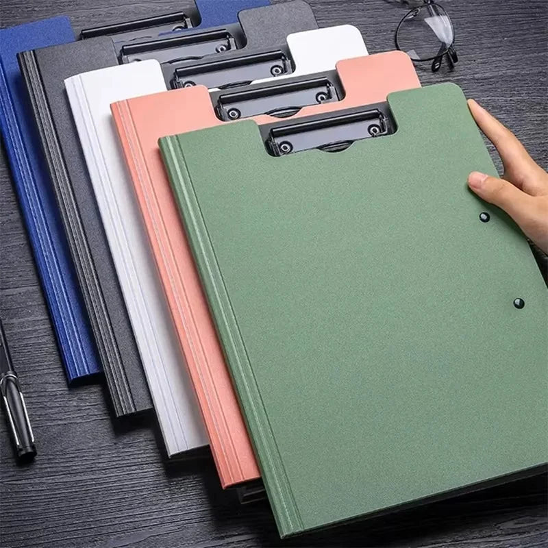 A4 Clipboard File Folder with Double Clips, Writing Pad and Document Organizer for School, Office, and Test Papers