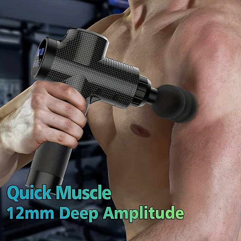 Deep Tissue Percussion Massage Gun — Muscle Massager with Interchangeable Heads