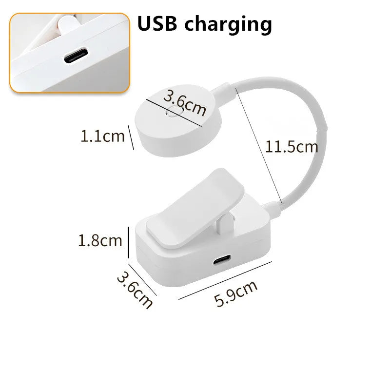 Mini Clip-On LED Reading Light — 3 Modes, Adjustable for Books & Study