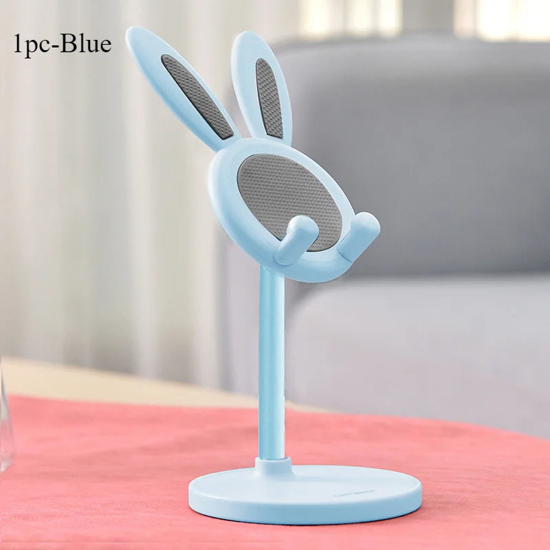 Cute Rabbit Ear Phone Stand for Desk, Adjustable Height Kawaii Cell Phone Holder