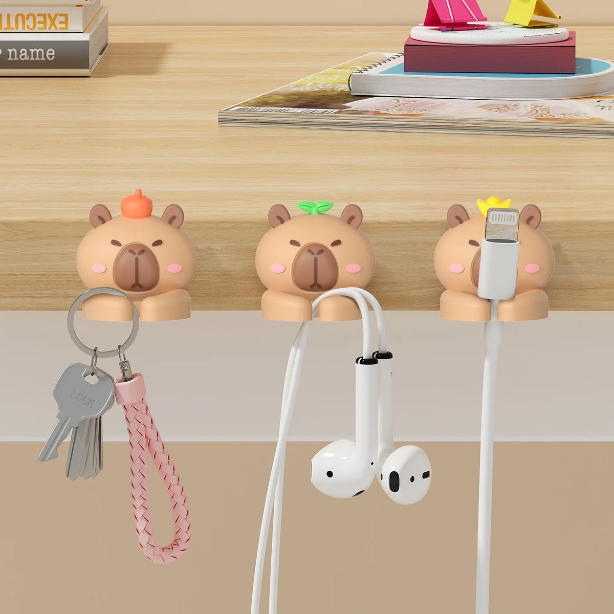 Cute Desktop Cable Organizer Holder Self-Adhesive Cable Management Clips