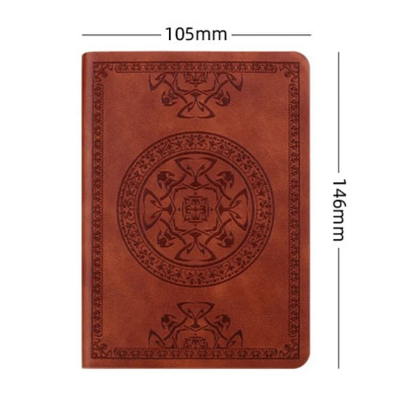 Vintage Embossed Leather Journal Notebook, Retro Travel Diary and Writing Journal for Gifts, Notes and Sketching