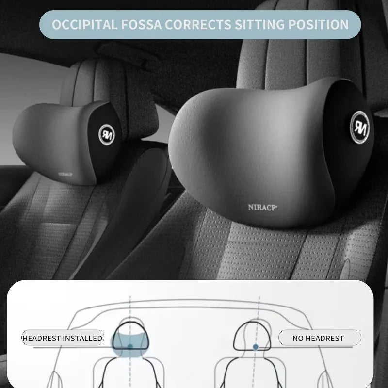 Car Headrest & Lumbar Support Pillow Set