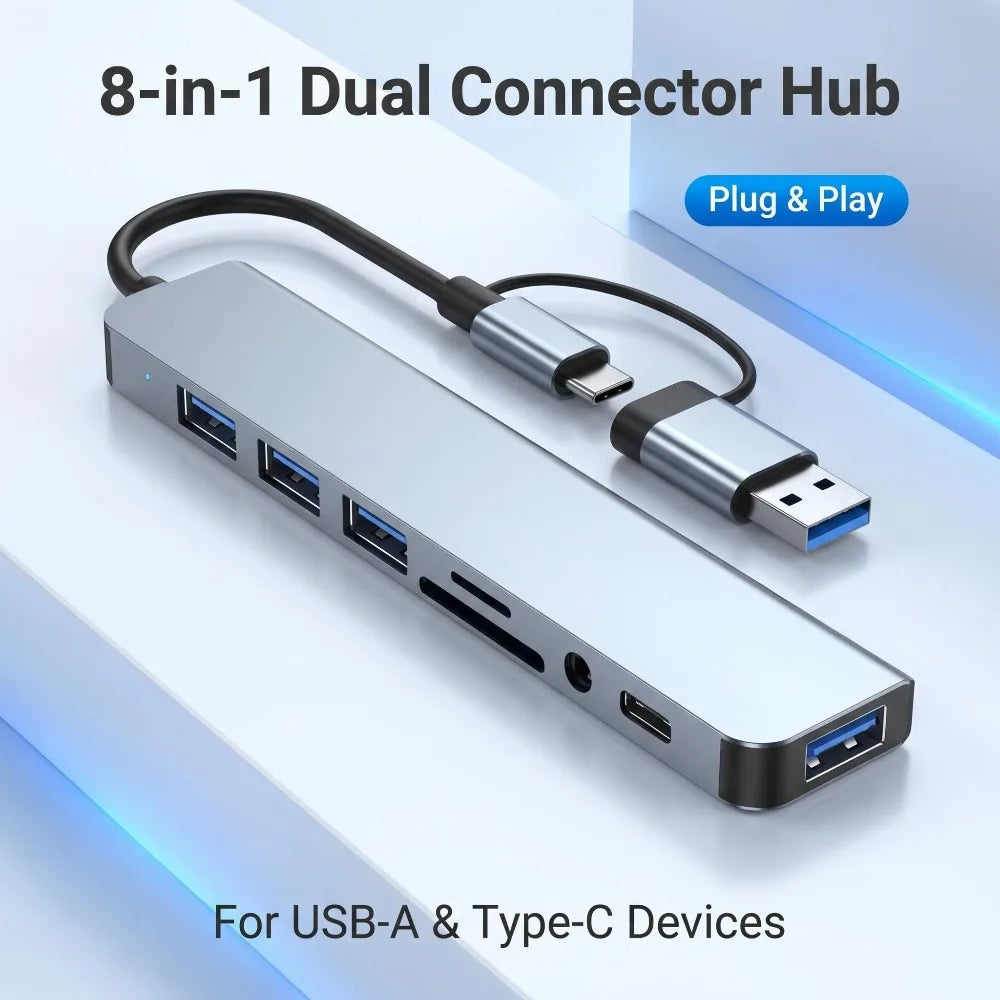 USB-C Multiport Hub Adapter with 3.5mm Audio Jack
