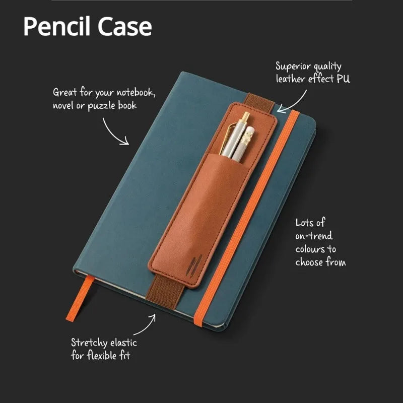 PU Leather Elastic Pen Holder Pouch for Notebooks, Journals and Planners
