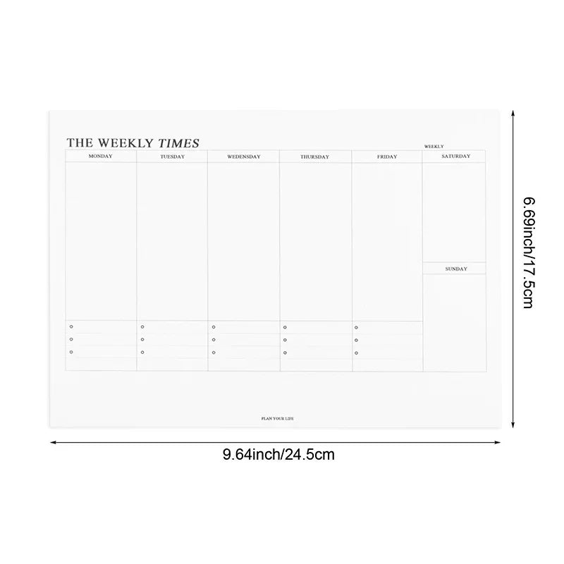 Undated Planner Notebook — Weekly or Monthly Schedule