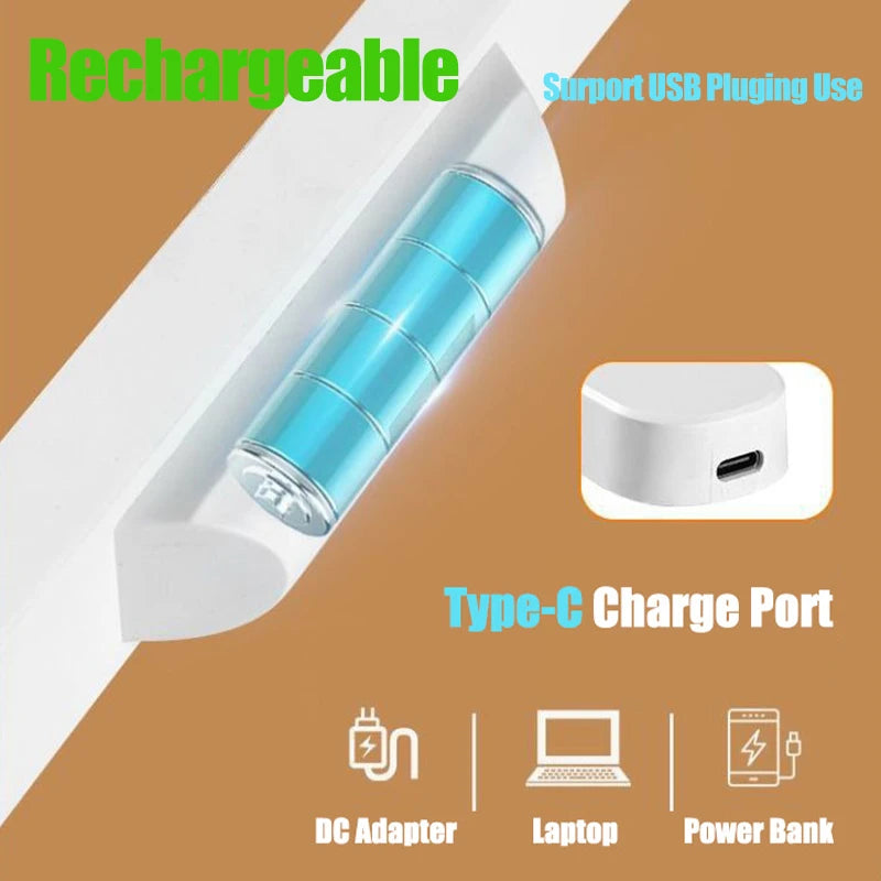 Rechargeable Magnetic LED Light Bar — 3-Color Night Light with Remote, USB