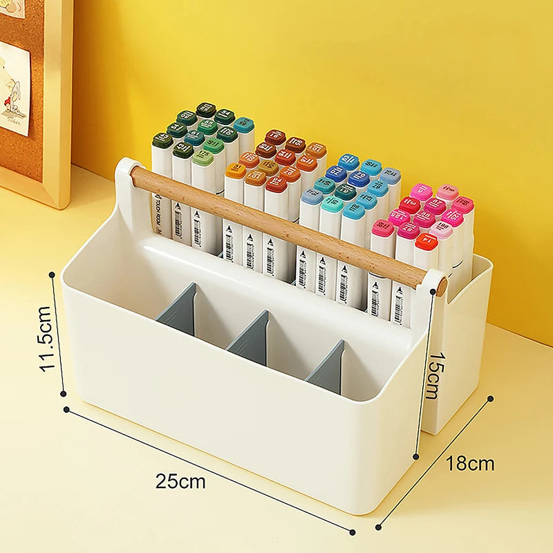 Large Capacity Desktop Pen Holder Storage Box for Office and School