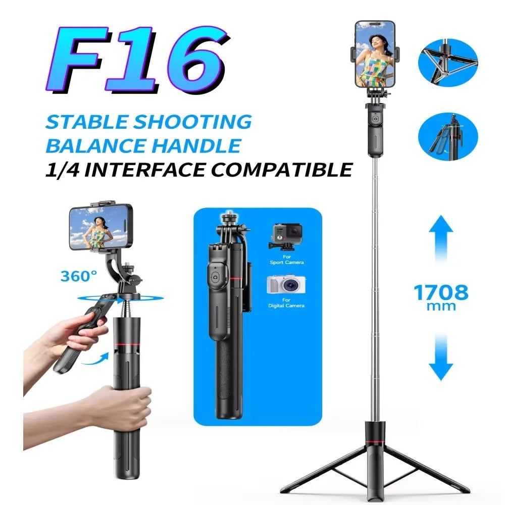 Selfie Stick Tripod with Fill Light and Bluetooth Remote, 67 Inch Extendable Phone Monopod Stand with 360° Rotation for Vlogging and Live Streaming
