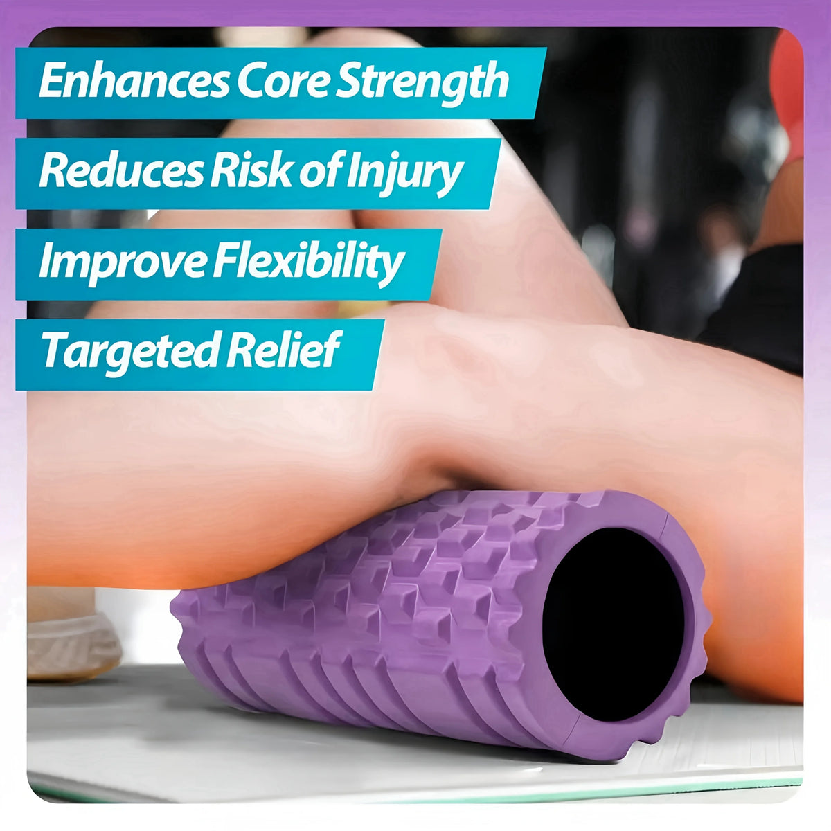 Textured EVA Foam Roller — Deep-Tissue Massage Tool for Back, Legs & Mobility