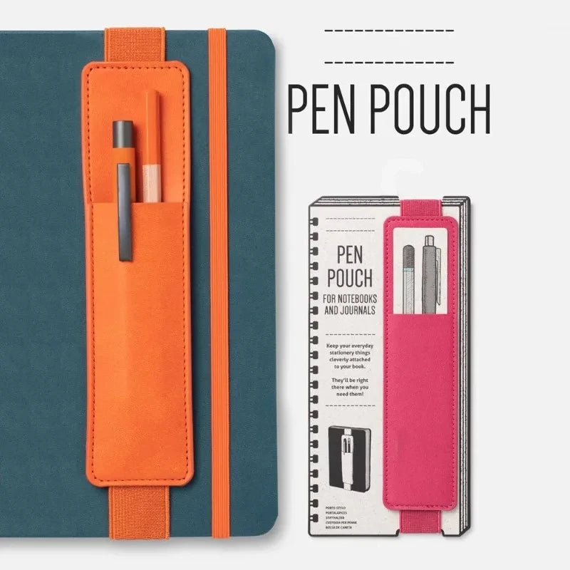 PU Leather Elastic Pen Holder Pouch for Notebooks, Journals and Planners