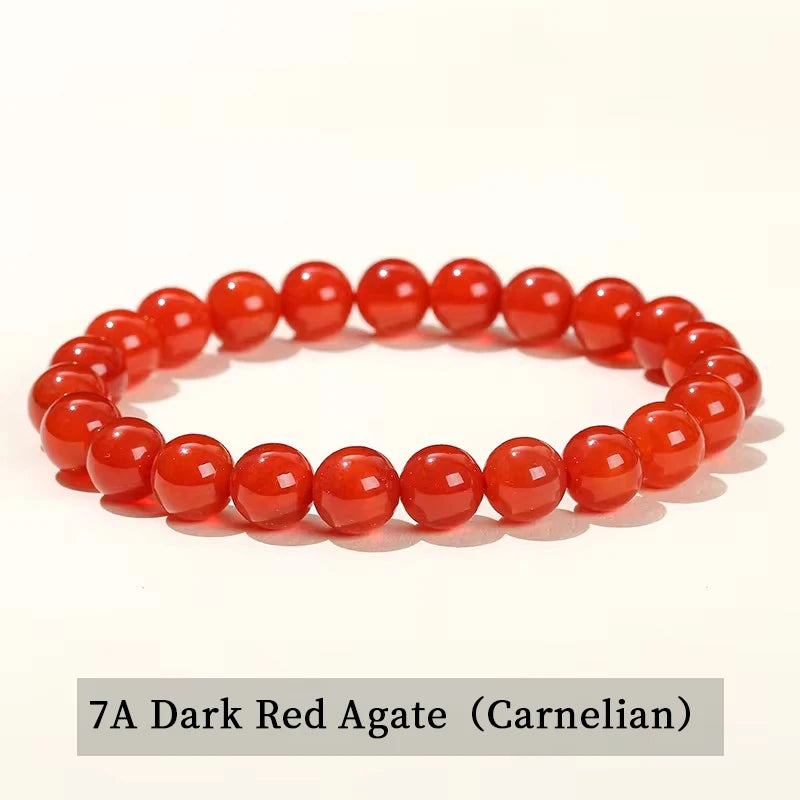 Natural Stone Beads Bracelet — Amethyst, Tiger Eye, Crystal & More
